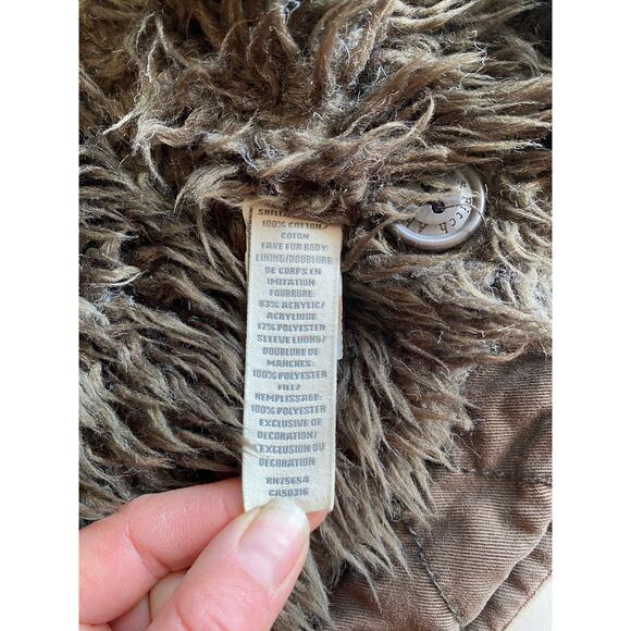 Abercrombie & fitch Adirondack jacket mens medium brown heavy faux fur lined y2k - Picture 9 of 11